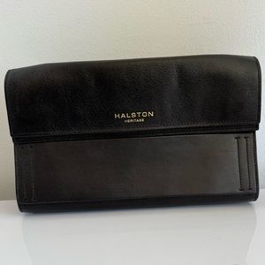 Halston Heritage Black Leather Clutch